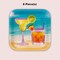 8 Ct. 7.25" Summer Cocktail Square Dessert Plates Beach Theme Disposable Paper Plates